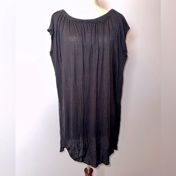 𝅺hatch Maternity Women’s One Size Black Off Shoulder Boat Neck Black Tunic Top - Picture 1 of 7